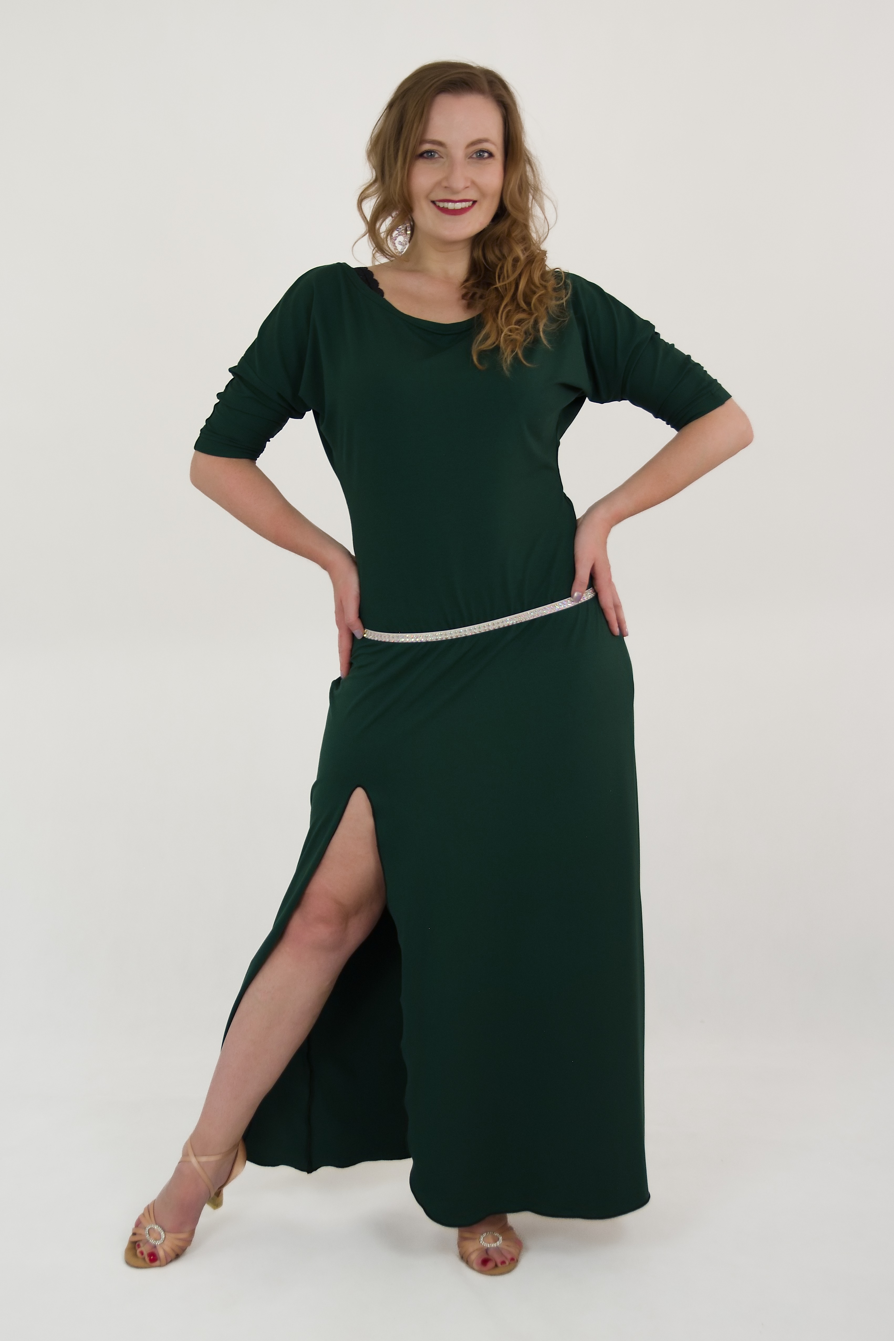 JSEM BOŽSKÁ - šaty dlouhé tmavozelené 